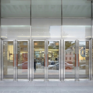 Shopping mall doors produced by one of the wooden door manufacturers in China