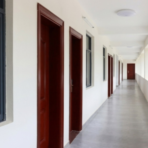 Staff dormitory doors produced by one of the wooden door manufacturers in China
