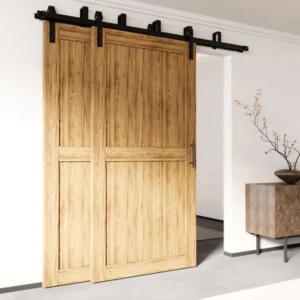 Custom made barn door in the style of an interior farmhouse