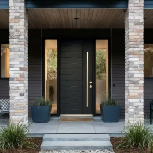 Wooden villa doors