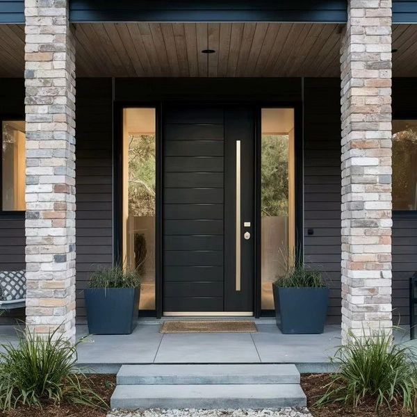 Wooden villa doors