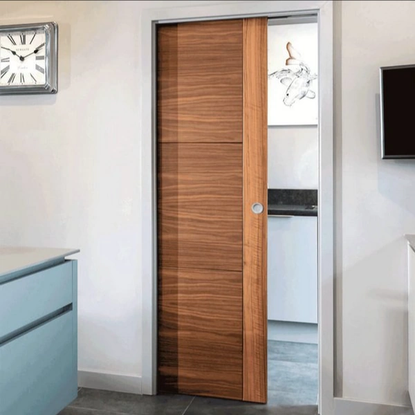 Wooden pocket door