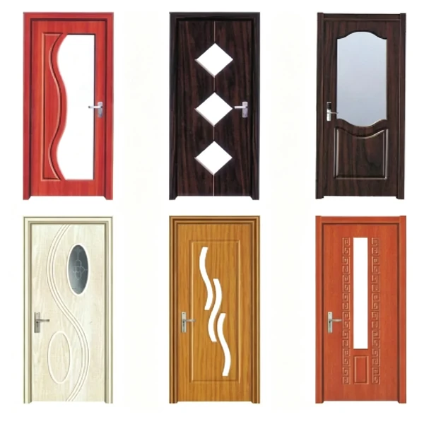 PVC wooden glass door