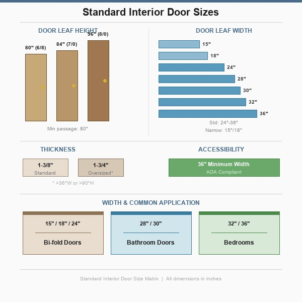 Standard interior wooden door sizes.