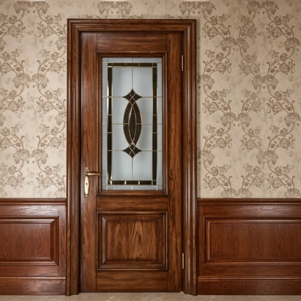 Solid half glass wooden door