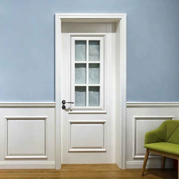 Solid half glass wooden door