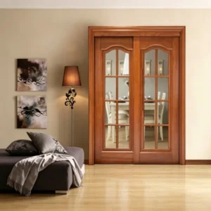 Solid half glass wooden door