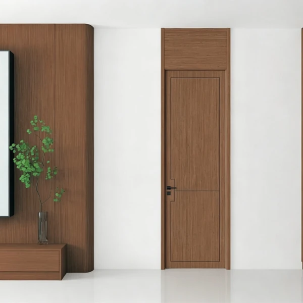 Solid modern wooden door