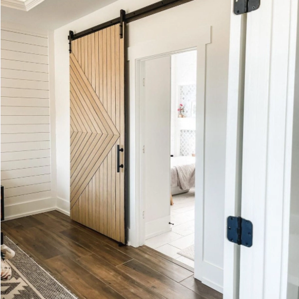 Interior farmhouse style barn door