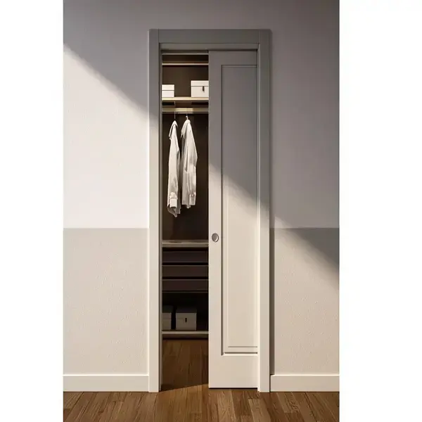 Solid wood pocket door